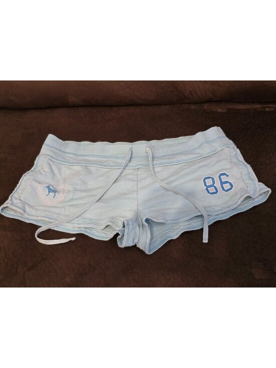 Victoria's Secret Pants - Vintage Victoria's Secret PINK Sweat Shorts Micro Booty 86 Y2K Light Blue Medium